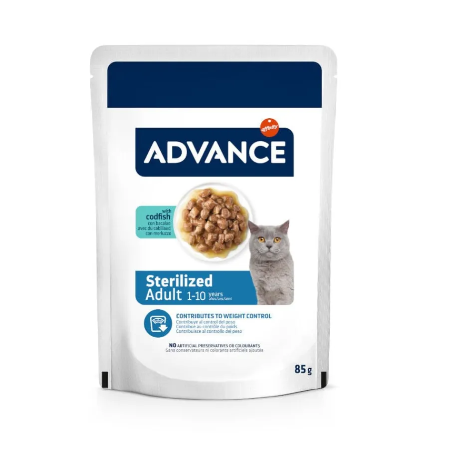 Advance Sterilized Adult Bacalao sobres para gatos Clearance