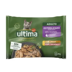 Ultima Afinity Fit & Delicious Pollo y Salmón sobre en salsa para gatos - Multipack Hot