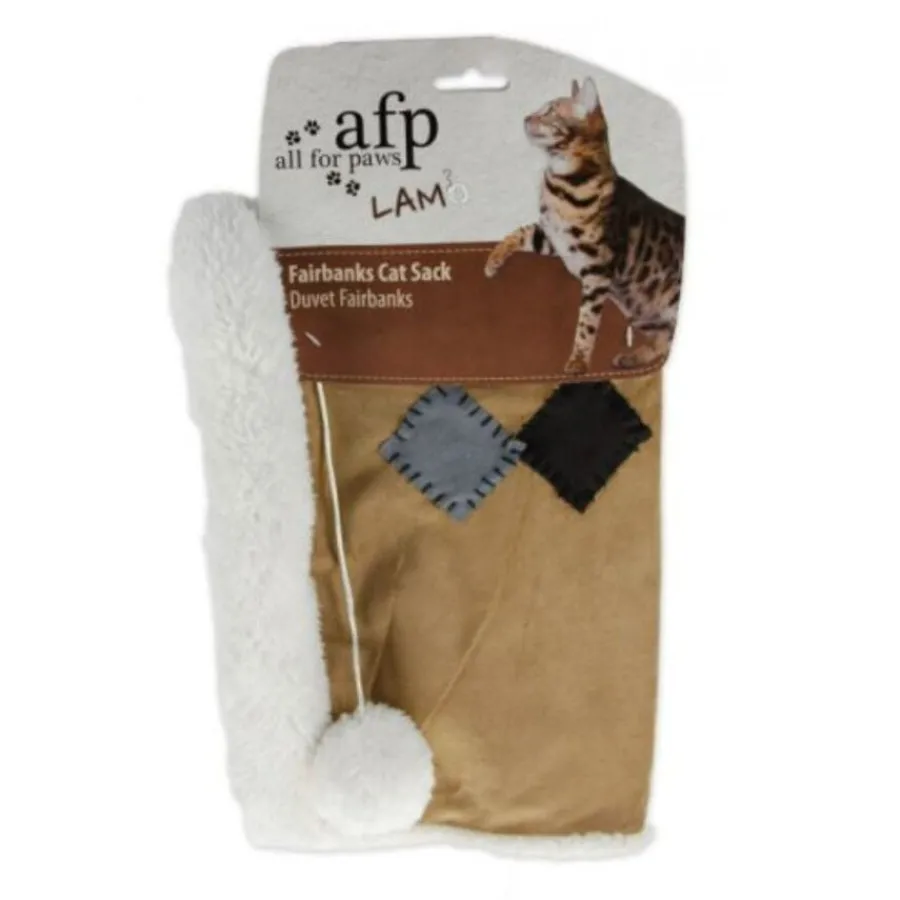 All For Paws Bolsa de cama para gatos borreguito gris y beige Discount