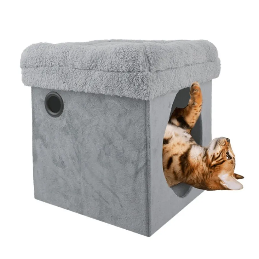 All For Paws Lamb 2 en 1 gris Cama para gatos