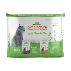 Almo Nature Anti Hairball Buey y Pollo sobre para gatos – Multipack Online