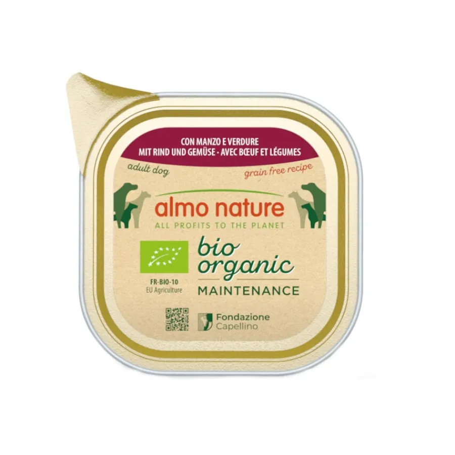 Almo Nature Bio Organic Maintenance Grain Free Carne y Verduras tarrina para perros New