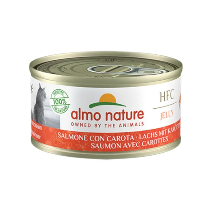 Almo Nature HFC Salmón con Zanahorias en gelatina lata para gatos New