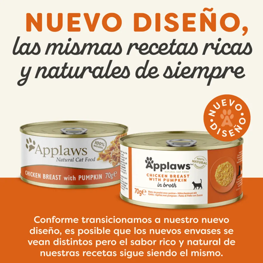 Applaws Pollo y Calabaza lata para gatos