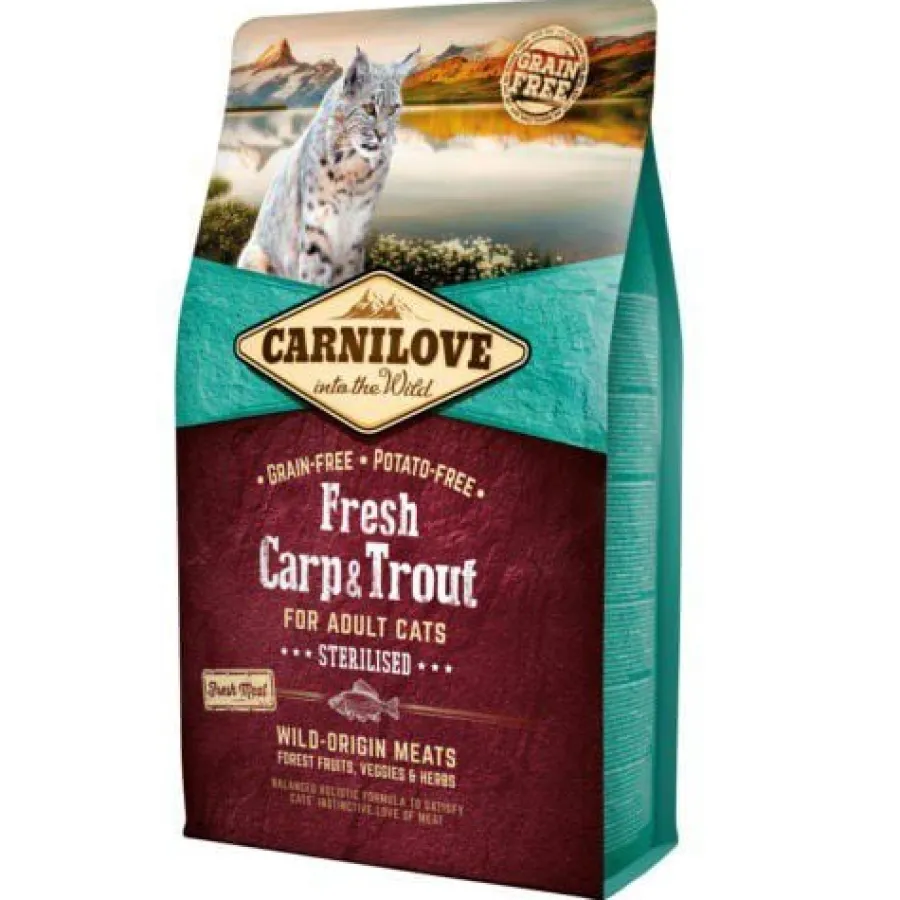 Carnilove Adult Sterilised Carpa y Trucha pienso para gatos Discount