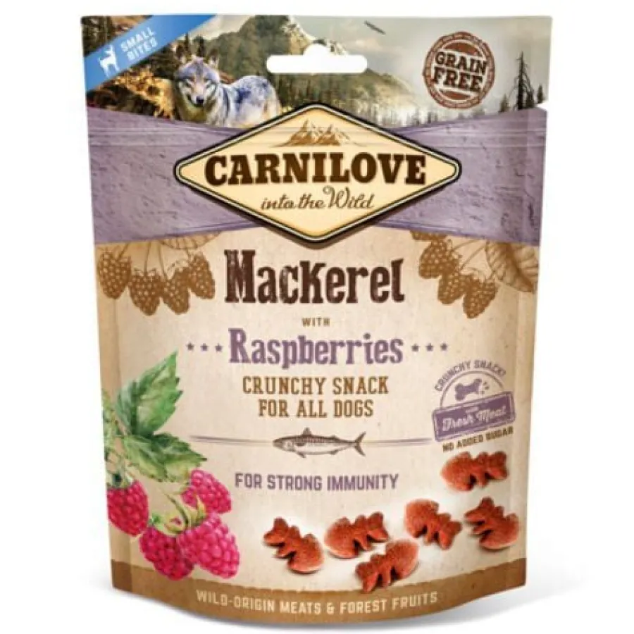 Carnilove Galletas Crunchy Caballa y Frambuesas para perros Clearance