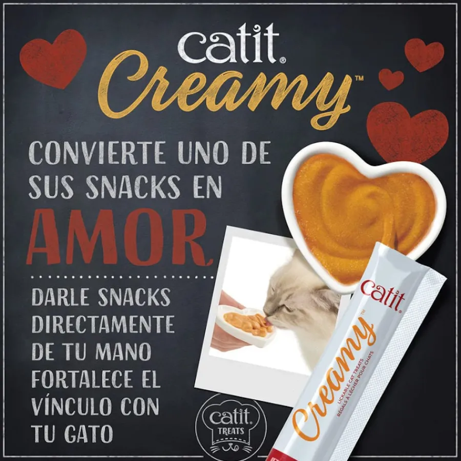 Catit Creamy Snack Líquido de Pollo, Cordero para gatos New