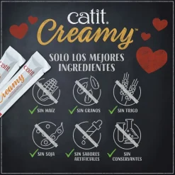 Catit Creamy Snack Líquido de Pollo, Cordero para gatos New