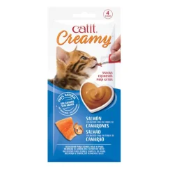 Catit Creamy Snack Líquido de Salmón con Gambas para gatos