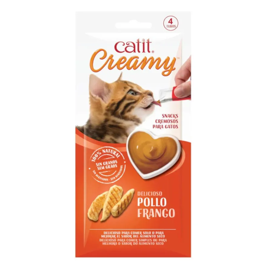 Catit Creamy Snack Líquido de Pollo para gatos Hot