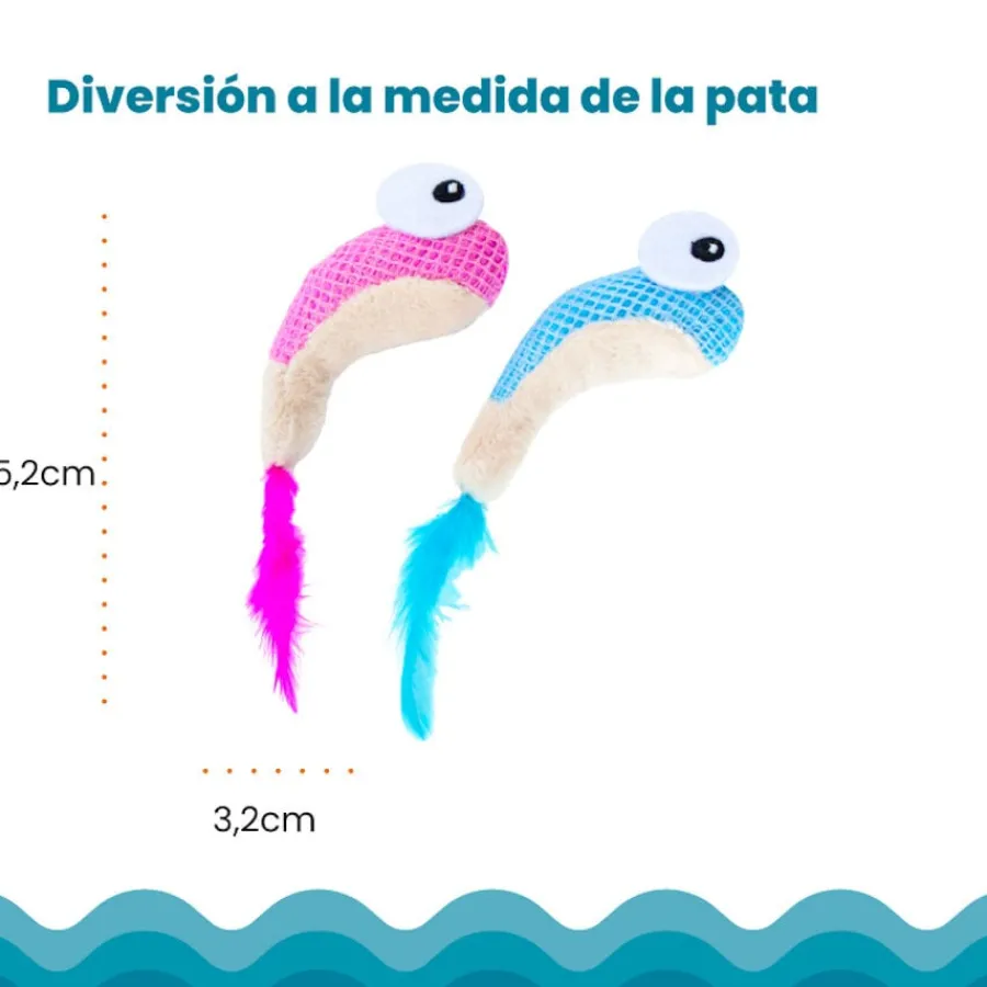 Catstages Dental Shrimpies Peluches con Plumas para gatos