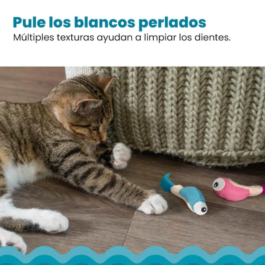 Catstages Dental Shrimpies Peluches con Plumas para gatos