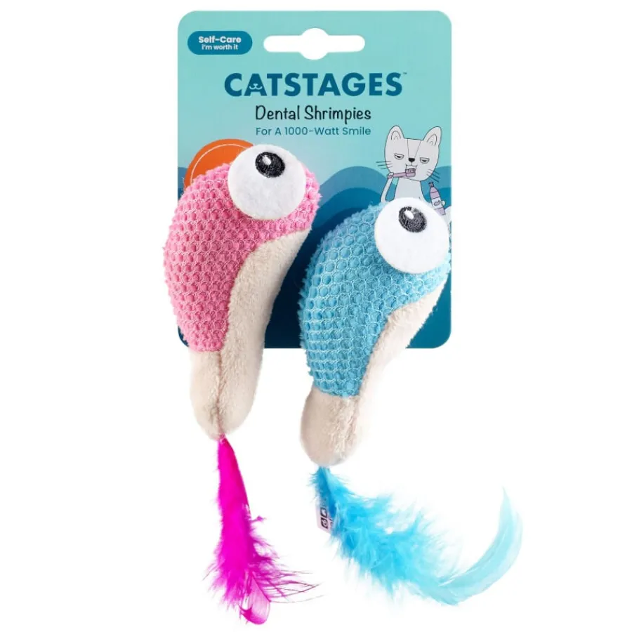 Catstages Dental Shrimpies Peluches con Plumas para gatos