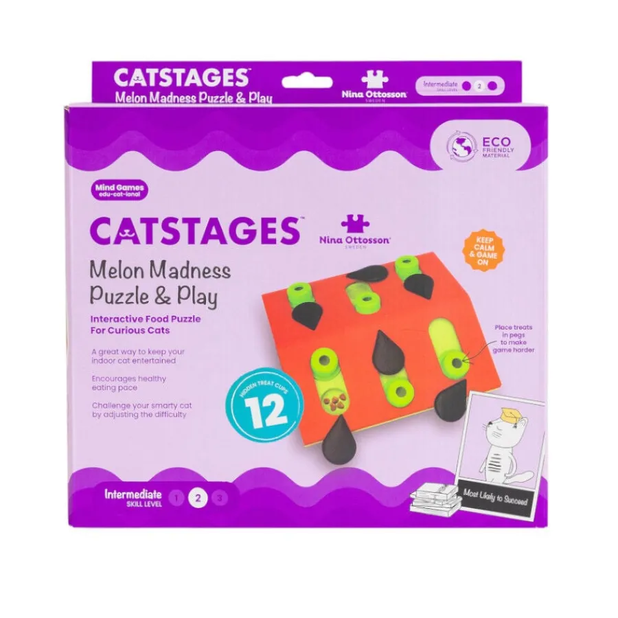 Catstages Nina Ottosson Puzzle & Play Melon Madness Juguete de Inteligencia para gatos Clearance