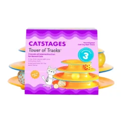 Catstages Nina Ottosson Tower of Tracks Juguete Interactivo con Pelotas para gatos