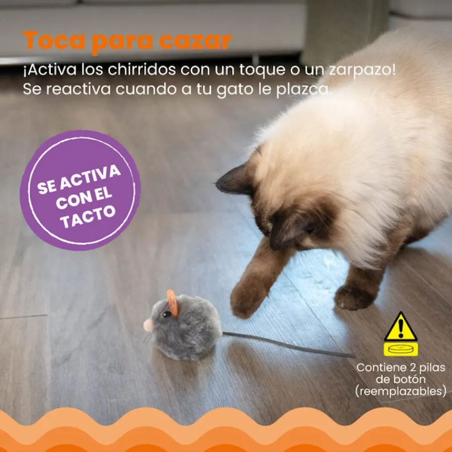 Catstages Squeaky Squeaky Gris Ratón de Juguete con Catnip para gatos Sale