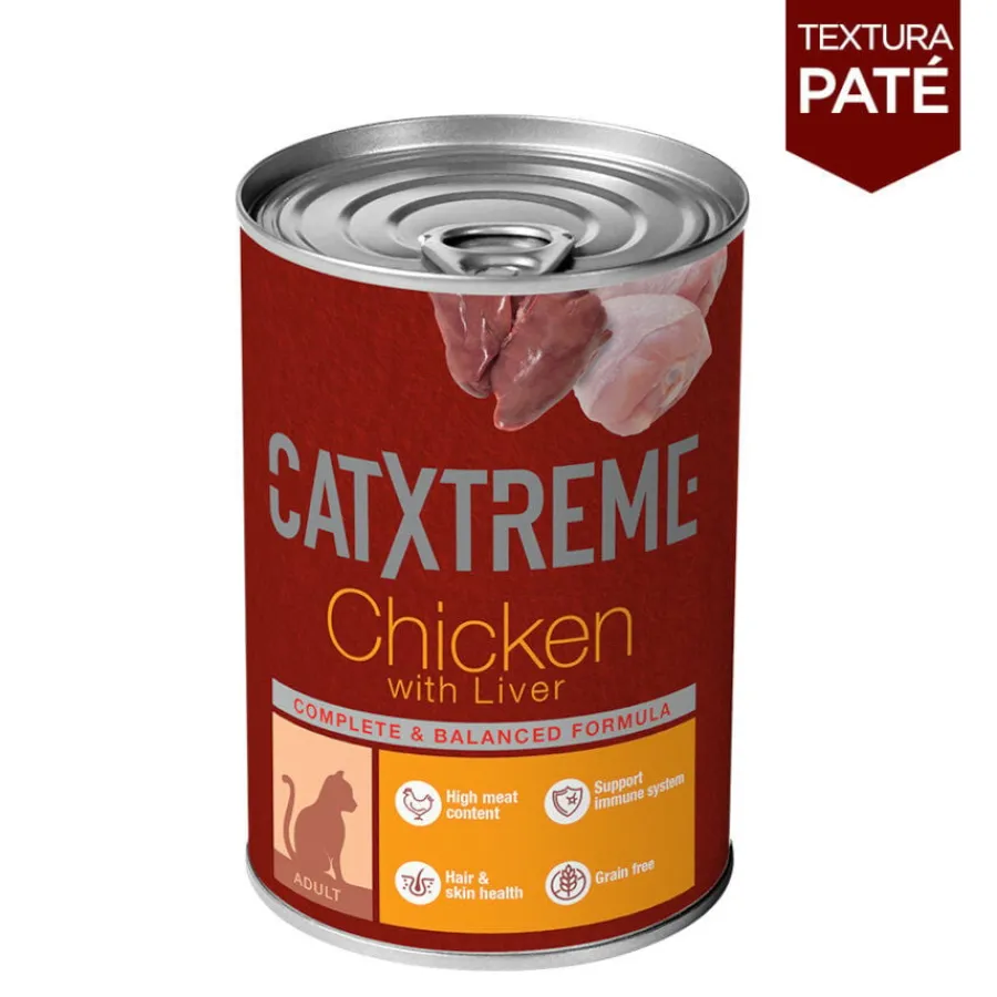 Catxtreme Pollo con Hígado en paté lata para gatos Clearance