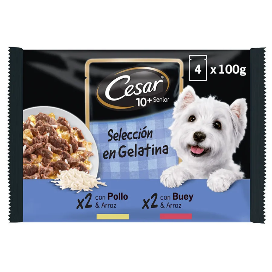 Cesar Carnes Mixtas Gelatina en Bolsita para Perros Senior - Multipack Online