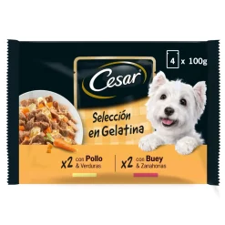 Cesar Carnes Mixtas Gelatina en Bolsita para Perros - Multipack New