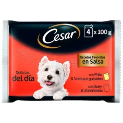 Cesar Carnes Mixtas Salsa en Bolsita para Perros - Multipack New