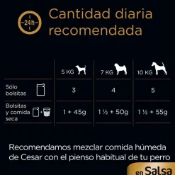 Cesar Carnes Mixtas Salsa en Bolsita para Perros - Multipack New