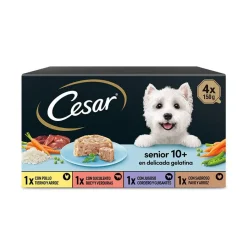 Cesar Carnes Mixtas Tarrina en Gelatina para Perros Senior - Multipack Discount