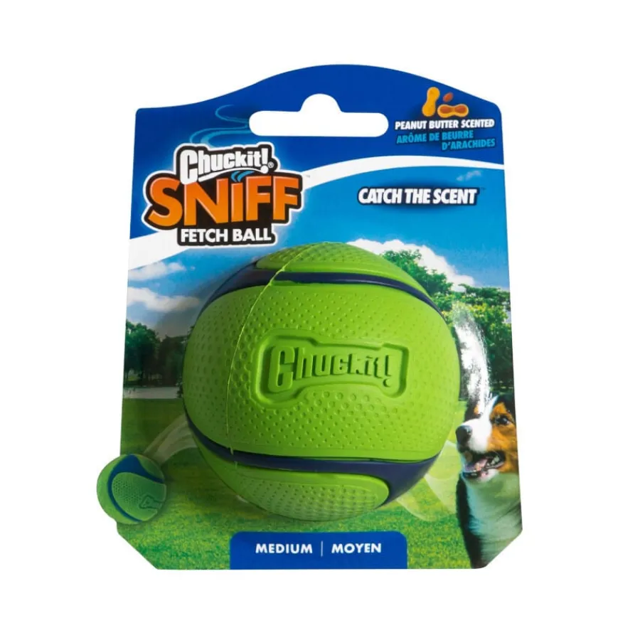 Chuckit! Sniff Fetch Pelota Con Sabor a Cacahuete para perros New