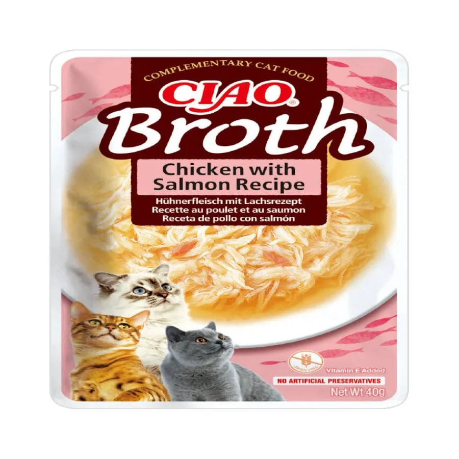 Churu Broth Sopa de Pollo con Salmón sobre para gatos Hot