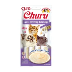 Churu Snack Cremoso de Pollo con Gambas para gatos