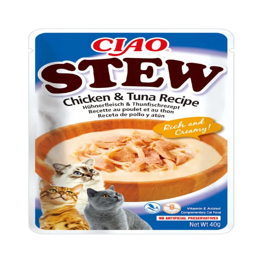 Churu Stew Estofado de Pollo y Atún sobre para gatos Hot