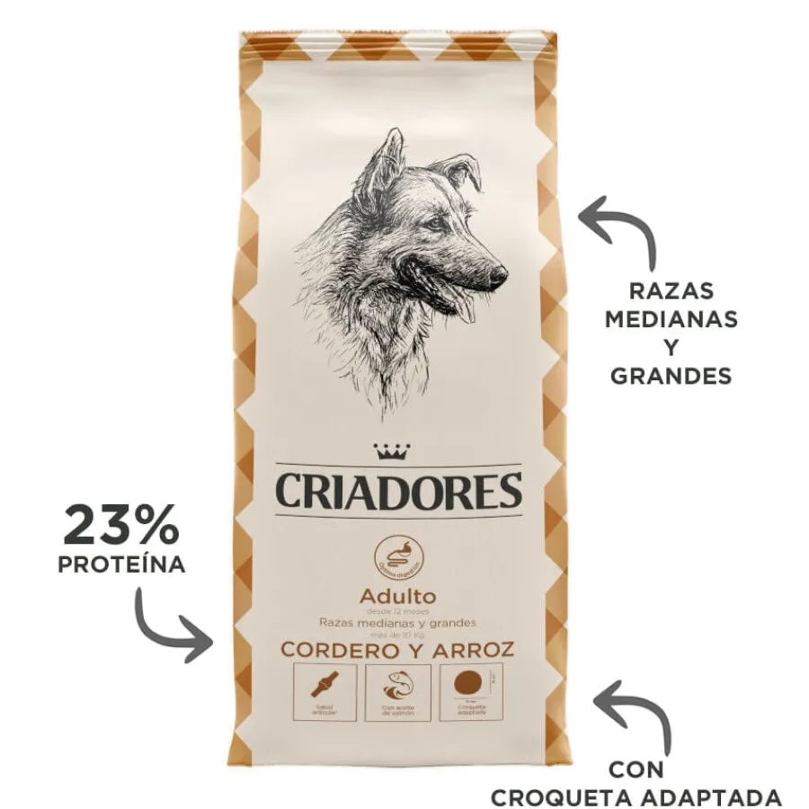 Criadores Adulto Cordero y Arroz pienso para perros de razas mediana y grande Best