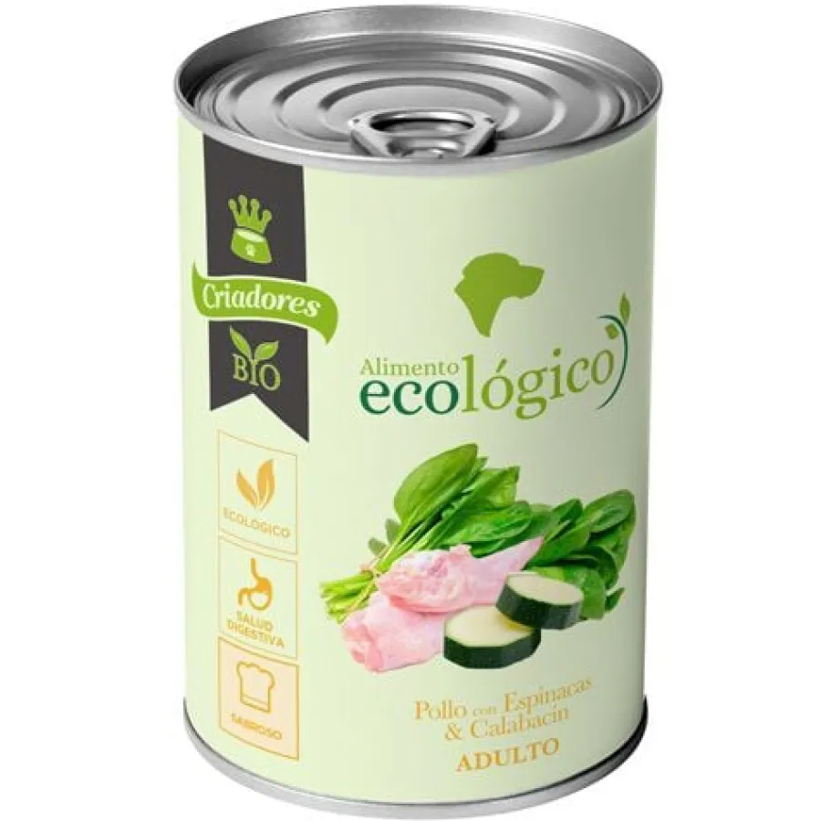 Criadores Adulto Ecológico Pollo y Espinacas lata para perros