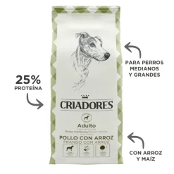 Criadores Adulto Pollo y Arroz pienso para perros de raza mediana Best