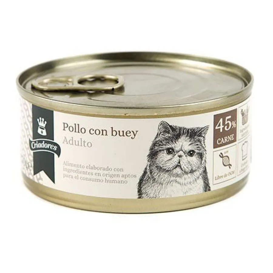 Criadores Adulto Pollo y Buey lata para gatos Online