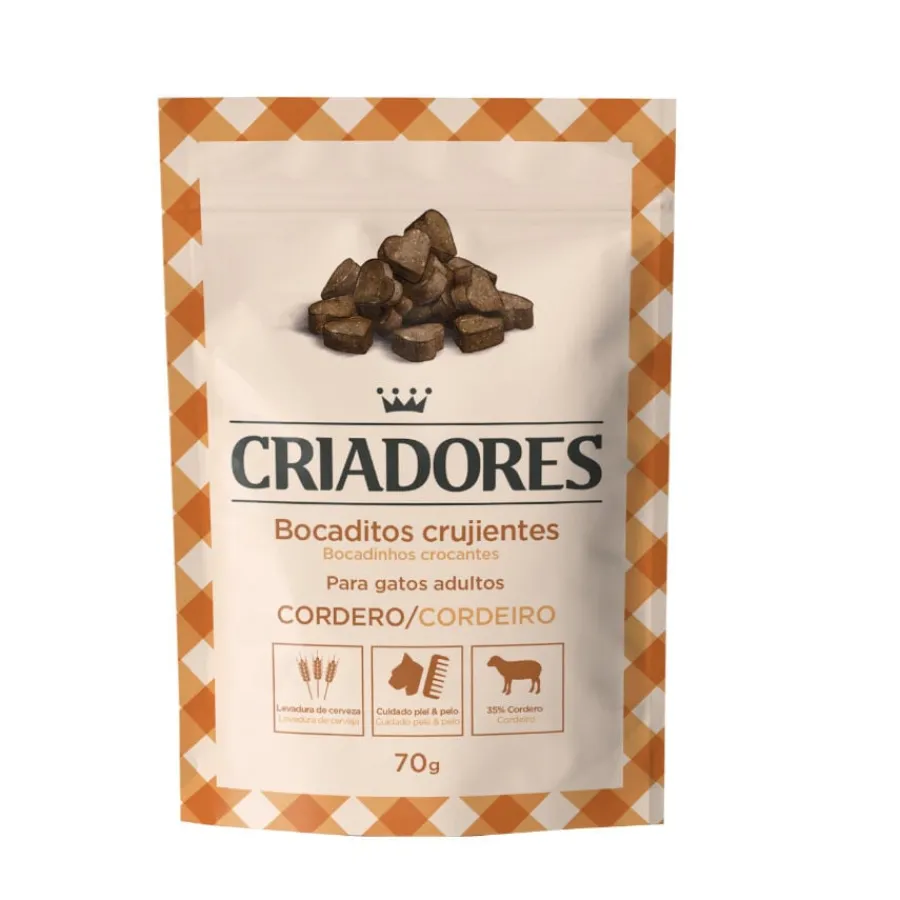 Criadores Bocaditos Crujientes de Cordero snack para gatos Hot