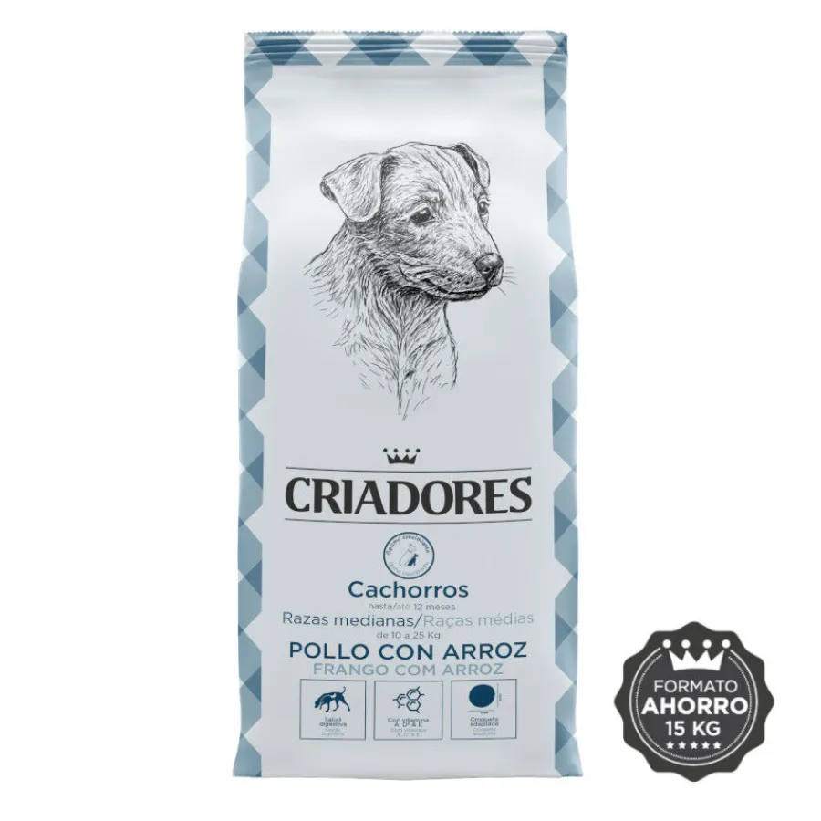 Criadores Pollo y Arroz pienso para cachorros de razas medianas Online