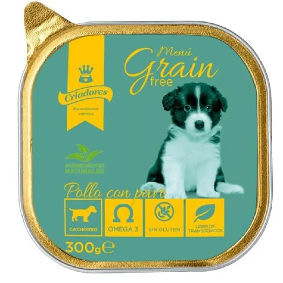 Criadores Puppy Menú Grain FreePollo y Pavo tarrina para perros Discount