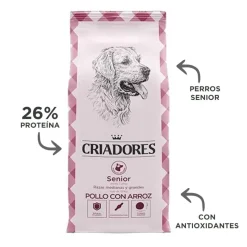Criadores Senior Pollo y Arroz pienso para perros de razas medianas y grandes Best