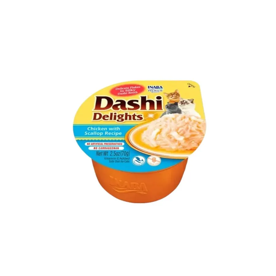 Dashi Delights Snack Cremoso Pollo y Vieira tarrina para gatos Hot