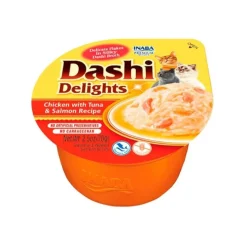 Dashi Delights Snack Cremoso Pollo con Atún y Salmón tarrina para gatos New