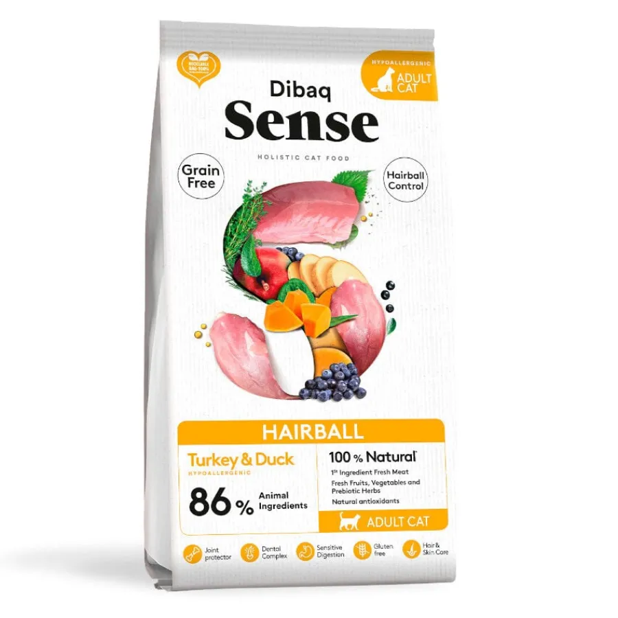 Dibaq Sense Hairball Grain Free Adult Pavo y Pato pienso para gatos Hot
