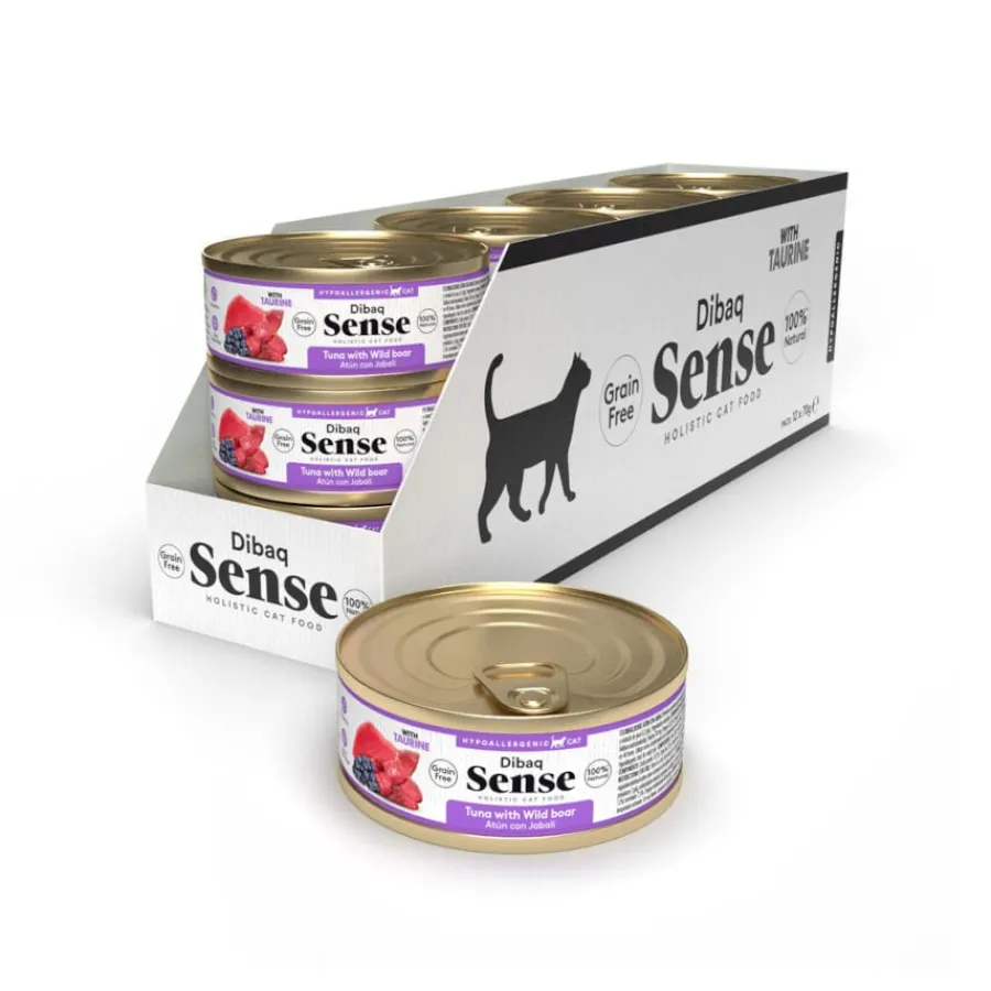 Dibaq Sense Hypoallergenic Grain Free Atún y Jabalí lata para gatos New