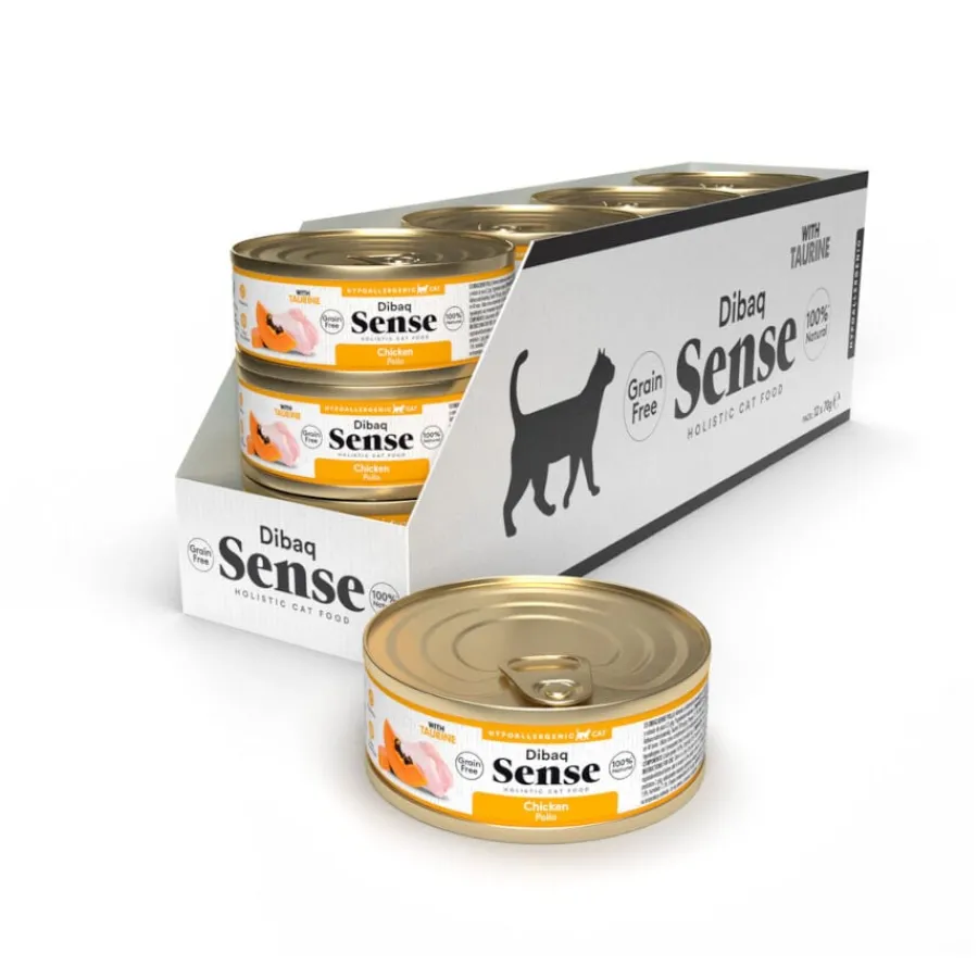 Dibaq Sense Hypoallergenic Grain Free Pollo con Papaya lata para gatos Sale