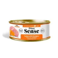 Dibaq Sense Sterilized Grain Free Pavo y Calabaza lata para gatos