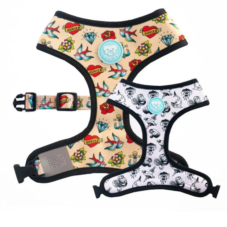 Dukier Arnés Reversible Estampado Tattoo para perros Hot