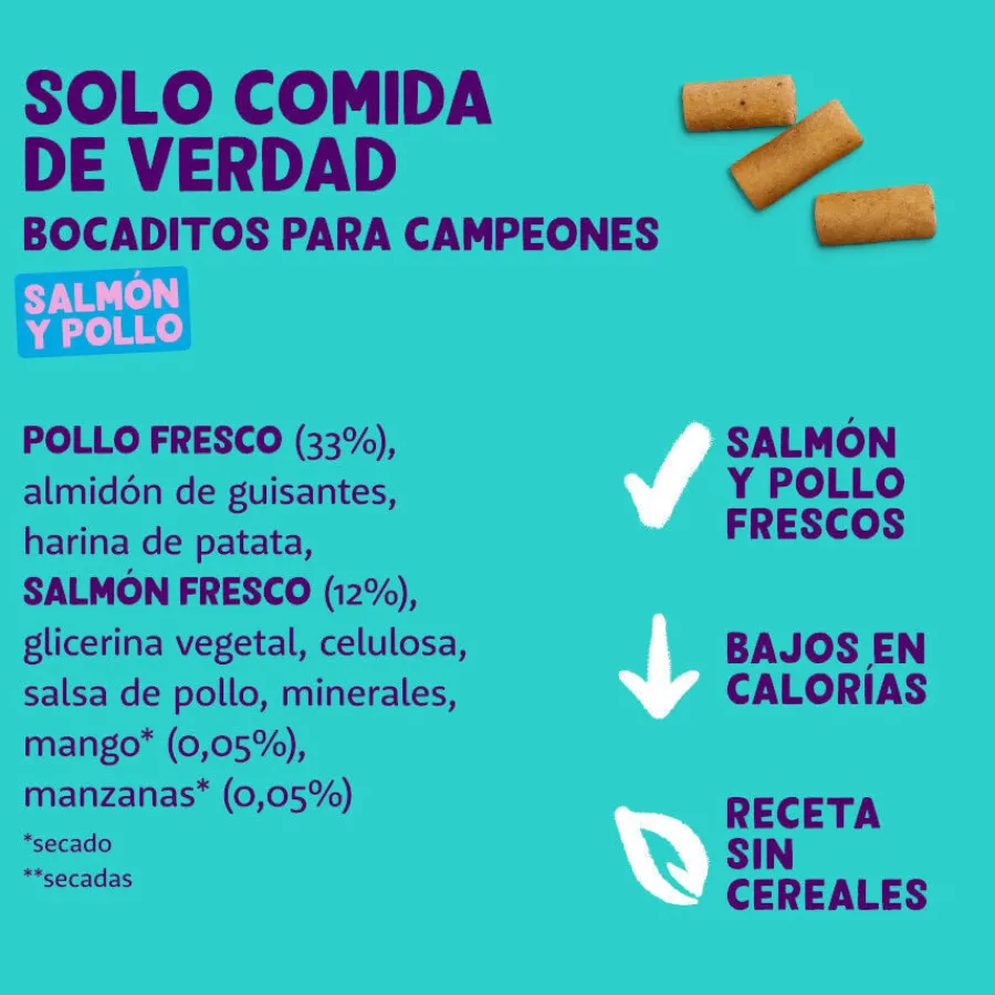 Edgard & Cooper Bocaditos Grandes de Salmón y Pollo snack para perros New