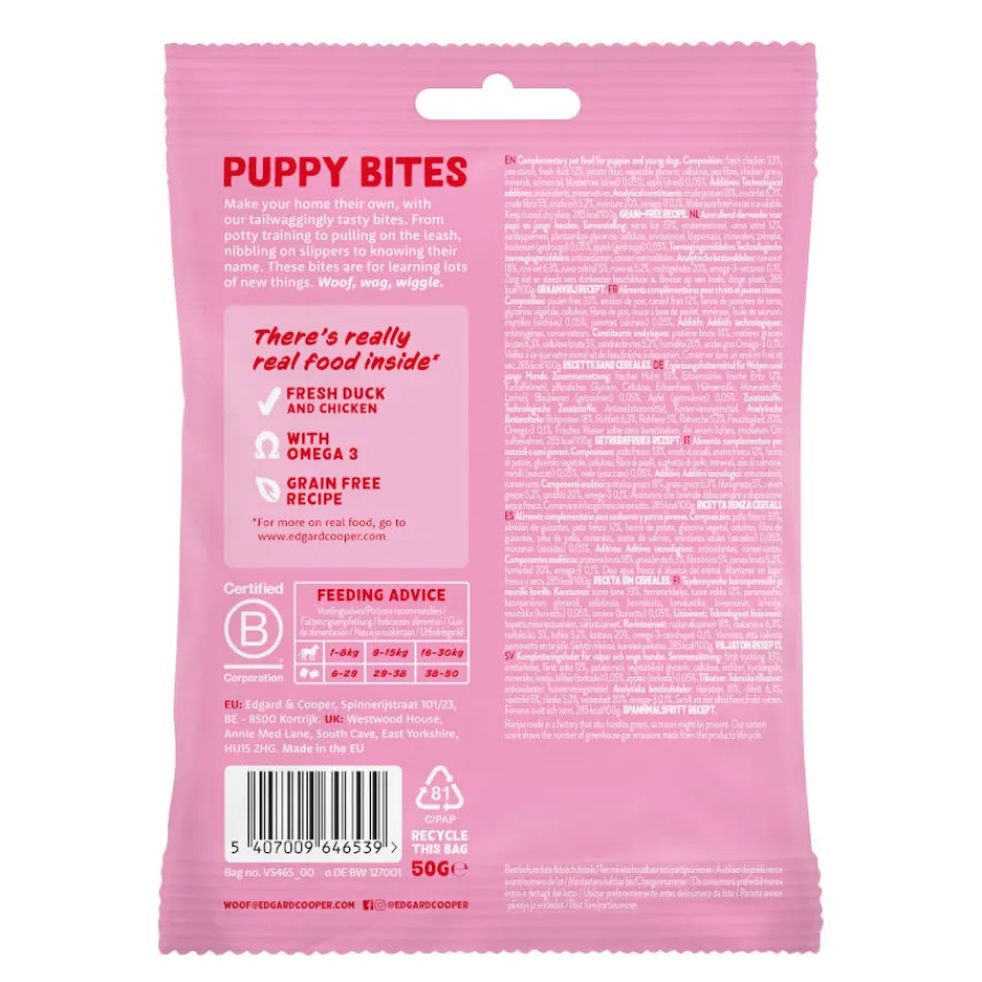 Edgard & Cooper Bocaditos Mini Puppy de Pato y Pollo para perros Sale