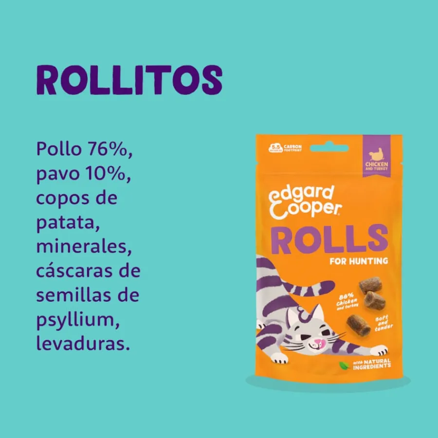Edgard & Cooper Rollitos Pollo y Pavo para gatos Outlet