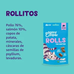 Edgard & Cooper Rollitos Salmón y Pollo para gatos New