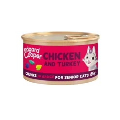 Edgard & Cooper Senior Trocitos de Pollo y Pavo en Salsa lata para gatos Discount